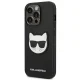 Karl Lagerfeld Case for iPhone 14 Pro Saffiano Choupette Head Patch Black
