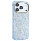 Guess IML Leopard Glitter Triangle Logo MagSafe Case for iPhone 17 / 18 Pro Max - Blue