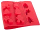 Christmas Silicone Baking Mold for 15 Cookies, Red
