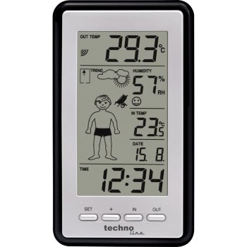 Technoline WS 9632 meteoroloģiskā stacija, melna