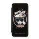 Karl Lagerfeld Signature Glitter atverčiamasis dėklas iPhone X / XS, juodas