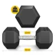 4FIZJO HEX Steel Dumbbell 17.5 kg, Black