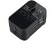 Universal travel adapter with 2 USB ports, UK/USA/EU/AUS, black