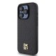DKNY iPhone 15 Pro Case Leather Monogram Pattern Metal Logo MagSafe, Black