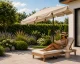 Rectangular Garden Umbrella with Tilt and Crank, 200x130 cm, Beige, MultiGarden