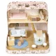 Ecotoys Two-Story Dollhouse in a Suitcase with 20 Wooden Accessories
