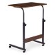 ModernHome Mobile Laptop Desk C-Shaped End Table for Couch and Bed, Dark Walnut
