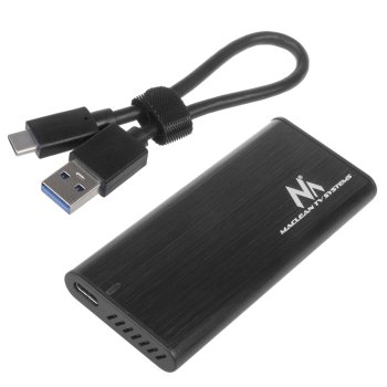Maclean MCE443 M.2 NVMe/SATA SSD External Enclosure, USB 3.1, Aluminum