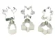 Steel Christmas Gingerbread Cookie Cutters Set, 6 pcs, Silver