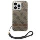 Guess Print 4G Cord Case for iPhone 14 Pro Max - Brown