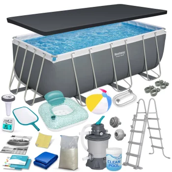 Bestway Power Steel Frame Pool 412x201x122 cm, 17-in-1 Set