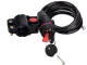 Bicycle Cable Lock with Key, Steel Cable in Silicone Cover, 120cm, Black