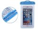 Waterproof phone case for pool, beach, kayak, up to 6.5”, blue