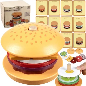 Kruzzel Wooden Burger Sorter with Order Cards