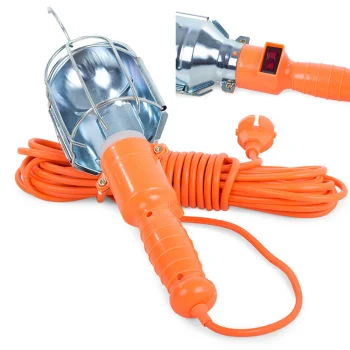 Workshop Inspection Lamp with 10m Cable and Hook, 230V, Orange