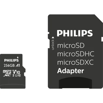 Philips MicroSDXC Card 256GB Class 10 UHS-I U1 with SD Adapter