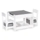 ECOTOYS Children\'s Wooden Table and 2 Chairs Furniture Set