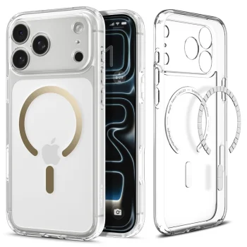 Spigen Ultra Hybrid Mag Case for iPhone 17 Pro Max, Clear/Gold