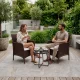 Set of 2 Garden Armchairs with Cushions MultiGarden Brown