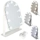 Cosmetic Makeup Mirror with 9 LED Bulbs and Touch Control, White