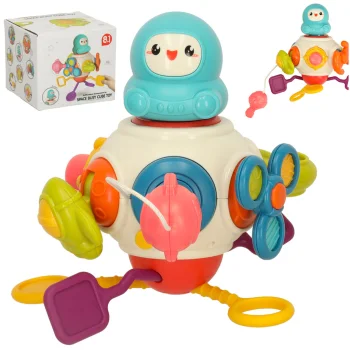 Bibi-inn UFO Sensory Toy with Pull Strings 8-in-1 Teether for Toddlers