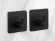 Self-Adhesive Hooks for Bathroom Wall 4 Pack, Metal Towel Hooks No Drilling, Black