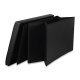Quilted Storage Ottoman Bench 80x40 cm Folding Seat, Black