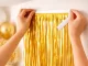 Foil Fringe Party Curtain Photo Backdrop 100x180cm, Gold