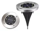 Garden solar lamp with 8 LEDs, set of 4, black and inox