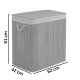 Bamboo Laundry Basket Massido 150 L, 3 Compartments, with Lid
