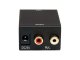 Digital to Analog Audio Converter Toslink SPDIF to 2x RCA Cinch, Black
