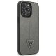 Guess Saffiano Triangle Logo Case for iPhone 14 Pro Max - Silver