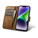 iCarer Oil Wax Leather Wallet Case 2-in-1 for iPhone 14 Plus Anti-RFID Flip Cover Brown (WMI14220723-TN)
