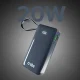 Power Bank SBS 10000 mAh 20W with Built-in USB-C Cable and LCD Display - Dark Gray