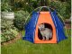 Foldable waterproof pet tent for dogs and cats, blue, orange