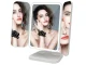 Folding Cosmetic Mirror with LED Lighting, White