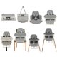 Multifunctional Baby Kids Feeding High Chair Table 6-in-1, Grey