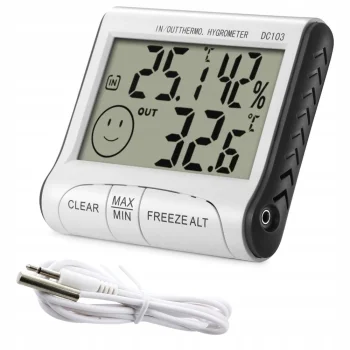 Weather Station with Thermometer and Hygrometer, White
