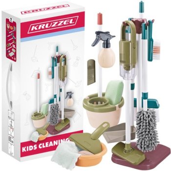 Kruzzel 24813 Kids Cleaning Set with Working Toy Vacuum Cleaner