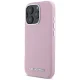 Karl Lagerfeld Saffiano Full Wrapped Elongated Metal Logo MagSafe iPhone 16 Pro Max Case - Pink