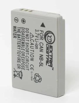 Extra Digital Battery for Canon NB-5L, 960mAh