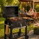 Charcoal Garden Grill with Lid, Two Grates and Thermometer