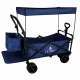 Ikonka LUARO KX2841 Folding Beach Cart with Canopy and Net, 120L, Navy Blue