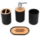 Set of 6 Bathroom Accessories (Brush, Liquid Soap Dispenser, etc.), Black