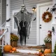 Hanging Halloween Decoration Ghost Skeleton with Skull 80 cm, Black and White
