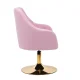 Velvet Swivel Chair 4Rico QS-BL14G for Beauty Salons, Pink