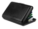 Aluminum Card and Document Wallet with 6 Compartments, Black