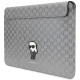 Karl Lagerfeld Saffiano Monogram Ikonik 14\" Laptop Sleeve, Silver
