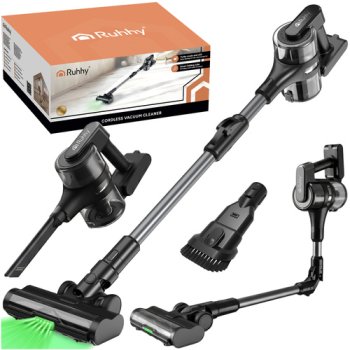 Ruhhy LunPro 26708 Cordless Stick Vacuum Cleaner, 400W Powerful Suction, 52 Min Runtime