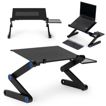 Adjustable Aluminum Laptop Stand with Mouse Pad, Foldable ModernHome